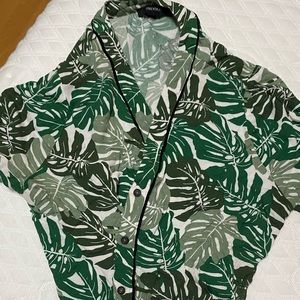Green Hawaiian button up